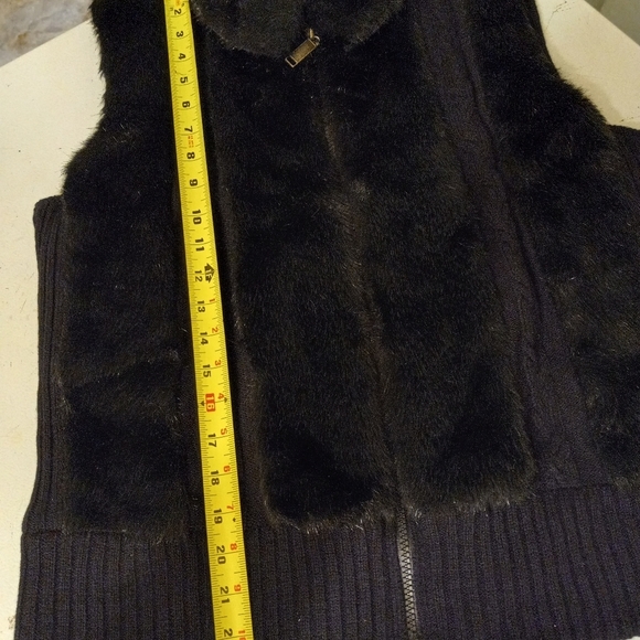 MERCER Street Studio Vest Faux Fur & Sweater Size Petite/PXL Full Zip ELEGANT - Picture 7 of 9